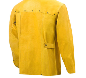 Chaqueta de seguridad de soldadura de cuero antideslizante resistente de alta calidad para hombres ropa de trabajo estilo traje pantalones chaqueta de soldadura ropa de seguridad - Product Image 3