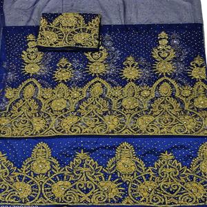 Ensemble de 3 pièces de luxe nigérian pour mariée, grande taille, écologique, léger, hiver-automne, manches longues, broderie, en soie - Product Image 1