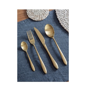 Tendance Hôtel Restaurant Mariage Couverts Réutilisables Or Acier Inoxydable 24 Pcs Cadeau Couverts En Métal - Product Image 4