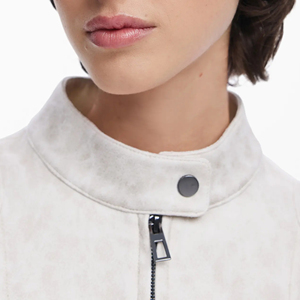 Elegantes chaquetas de cuero para mujer, estilos de bombardero de motorista en PU y cuero genuino, logotipo personalizado - Product Image 3