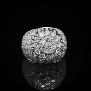 แหวนผู้ชายทรงกลมแบบฮิปฮอป ประดับเพชรโมอิสซาไนต์ 6 กะรัต เกรด VVS1 ตัวเรือนเงินแท้ 925 - Product Image 1