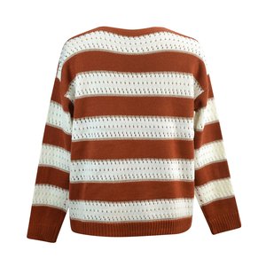 Maglione Casual con scollo a V maglione da <span class=keywords><strong>donna</strong></span> maglia invernale con Design a righe in <span class=keywords><strong>cotone</strong></span> <span class=keywords><strong>maglieria</strong></span> per Computer Cardigan da <span class=keywords><strong>donna</strong></span> - Product Image 6