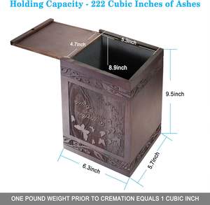 Cremation <b>Urns</b> for Human Ashes Adult Male Female, Wooden Carved Butterfly <b>Urns</b> Box and <b>Casket</b> for Ashes Men Women Child, <b>Pets</b> - Product Image 2