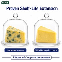 Poudre de Natamycine 50% de qualité industrielle, Antifongique Naturel, Conservateur Alimentaire E235, Inhibiteur de Mites et de Levures pour Fromages, Viandes et Boissons