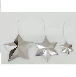 Ensemble d'étoiles en acier inoxydable découpées au laser de haute qualité, modernes et excellentes, décorations de Noël personnalisées à suspendre, miroir - Product Image 3