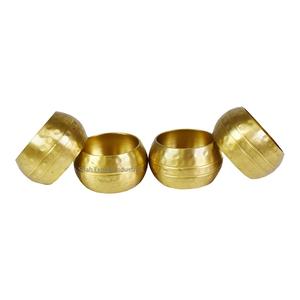 Servilletero de borde punteado de latón hecho a mano, servilletero de oro metálico brillante para bodas, cenas, fiestas, Decoración de mesa - Product Image 4