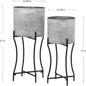 Jardinière en métal fabriqué à la main de taille personnalisée pour jardin lot de 2 - Product Image 6