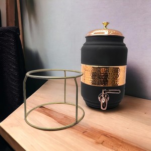 Hot Sale Black Hammered Copper Metal <b>Water</b> Dispenser with Stand in High Quality For Home Kitchen Use - Product Image 5