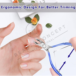 Wholesale Price Metal Nail Clipper Customized Logo Print OEM Service Blue Color Cuticle Nail Nipper Wide Jaw Opening Beauty - Product Image 5