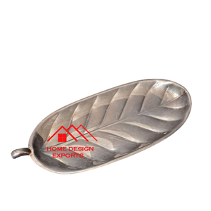 Plato de hoja de aluminio para decoración de centro de mesa, Plato decorativo de tendencia, plato de hoja Chapado en latón para mesa de boda - Product Image 4