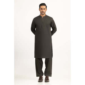 Kurtas Básicas de Algodón Gris con Corte Regular, Modelo de Verano para Hombre SK-BSC25-049 - Product Image 4
