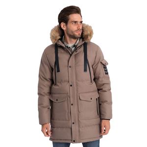 Chaqueta parka de invierno elegante para hombre con capucha, cierre de cremallera, ligera, transpirable, forro de poliéster y lana, talla grande, ropa informal. - Product Image 3