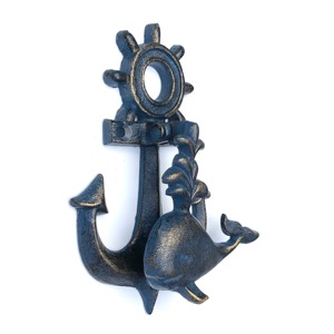 Heurtoir de porte élégant en forme de baleine idéal pour la maison, le bureau, l'hôtel, la porte d'entrée, les villas face à la mer et la décoration de style côtier - Product Image 5