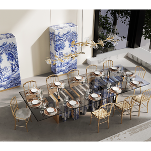 Heritage Solid Wood Dining <b>Table</b> Rustic Rectangle Design <b>for</b> Home Office Kitchen Living Room Metal with Pine Oak Material - Product Image 3