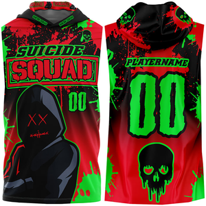 Customizable Men's 7V7 Football Sleeveless <b>Hoodie</b> Breathable Plus Size Team Uniform with Printed Technics for Summer Sports - Product Image 3