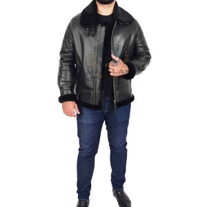 Veste en cuir pour homme de bonne qualité, vente en ligne, veste en cuir couleur unie, en stock - Product Image 5