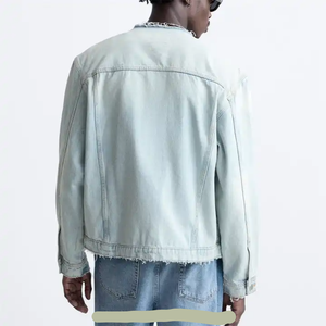 Vêtements de sport 100% coton pour hommes, blouson bombardier en sergé à fermeture éclair complète, veste décontractée pour hommes, veste d'hiver - Product Image 4