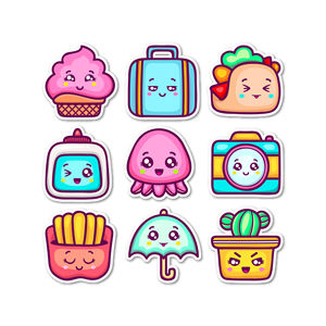 Ready Stock Waterproof Tear Resistant <b>Vinyl</b> <b>Sticker</b> Sheets Cartoon Pattern for Phone Cases Laptops Tumblers Bottles Journals - Product Image 2