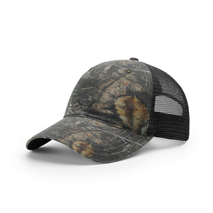 Custom Snapback Deportes al aire libre Caza Gorra Parche de cuero Logo Mesh Duck Camo Trucker Hat - Product Image 4