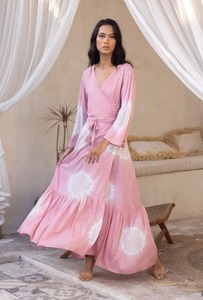ชุดเดรสยาวสไตล์โบฮีเมียนสุดหรู ผ้าฝ้าย 100% คอวี แขนยาว ทรงเอไลน์ - Product Image 3