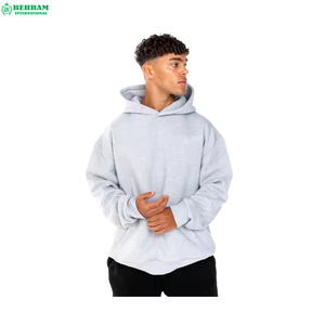 Sweat-shirt à capuche oversize pour homme, 320 grammes, 80% coton, 20% polyester, épaules tombantes, thermique, en molleton teint uni / French Terry - Product Image 5