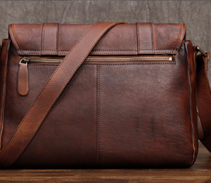 Full Grain Leather Messenger Bag Laptop Bag Corssbody Shoulder Bag Satchel Bag Sling Gifts for Him Leather <b>Briefcase</b> Man - Product Image 3