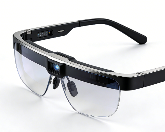 Futuristic AR Smart Glasses Prototype Rapid Development Lightweight Titanium Frame Waveguide Lens Micro Projector Industrial