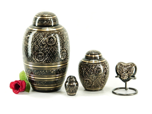 Metal Cremation <b>Urn</b> for Adult Human Ashes <b>Large</b> Handcrafted Funeral Memorial Decorative Burial <b>Urn</b> - Product Image 4