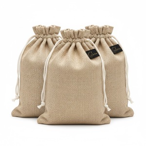 Bolsa de Vino de Yute Natural de Lujo Premium |   Bolsa Reutilizable Biodegradable y Ecológica con Cierre de Cordón |   Capacidad de 1 litro - Product Image 2