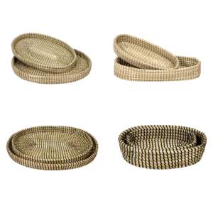 Gran oferta bandeja otomana Top Serveware Seagrass agua Jacinto bandeja despensa organizador para el hogar - Product Image 1