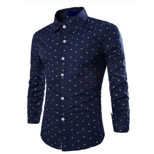Prix de gros Chemise boutonnée Nouveaux hommes élégants de luxe Chemise boutonnée à manches longues Slim Fit Dernier design Chemise boutonnée - Product Image 2