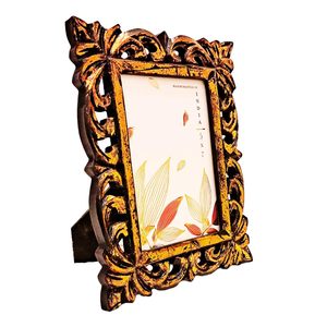 Marco de Fotos de Madera Tallada a Mano para Montar en la Pared y Exhibir en Mesas, Marco para Fotos de 5 x 7 - Decoración de Madera Tallada para el Hogar - Product Image 1
