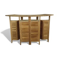 Zeitgenössisches Massives Teakholz-Esstisch- und Bar-Set mit Naturkante, klappbar, für Zuhause, Bar, Außenbereich, Restaurant, Hotel, Küche, Outdoor, Einkaufszentrum, Wohnbereich