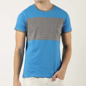 OEM personalizado al por mayor de verano Camisetas de los hombres de bajo precio de manga corta de bloque de color o cuello de algodón High Street camisetas de los hombres - Product Image 1