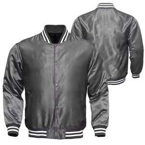 Vestes bomber en toile pour hommes les plus vendues avec col montant, motif uni, vêtements de sport d'hiver, fermeture éclair, doublure en nylon, broderie - Product Image 6