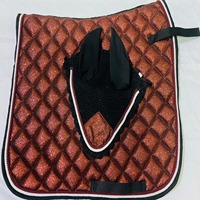 Ensemble de tapis de selle western brillant à paillettes, couleur et logo personnalisés, doublure en polycoton pour le dressage, le saut d'obstacles et l'équitation