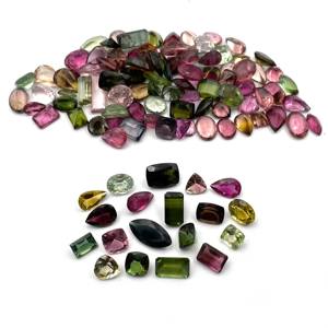 IGI Certified High Quality 10 CT Multi-Color Lot Natural Pink Green Tourmaline Faceted Mix Cut 20mm 8mm Loose Jewelry Heat - Product Image 2