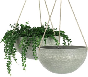Vente en gros de jardinière suspendue en fer plaqué produit de vente en gros avec chaîne en métal décor de jardin élégant fait à la main. - Product Image 4