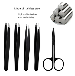 Pinzas para cejas de Punta puntiaguda inclinada de acero inoxidable de alta calidad profesional con diseño curvo para uso de belleza - Product Image 4