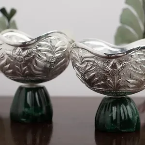 Bol en pierre naturelle et écrou en laiton argenté le plus vendu - Product Image 1