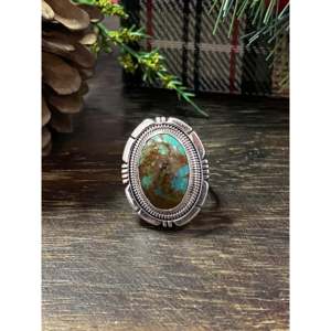 Bague Wydell Billie Royston en argent sterling turquoise, taille 6.25, style bohème géométrique - Product Image 1