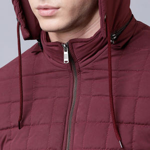 Nouveau design de veste d'hiver matelassée pour hommes avec logo personnalisé sur le devant Veste d'hiver à capuche et respirante avec service OEM - Product Image 2