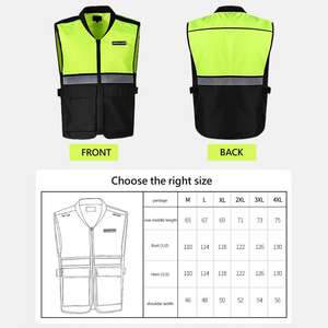 Chaleco de Seguridad Unisex OEM de Alta Visibilidad con Bolsillos y Cierre Frontal, Color Personalizado para Uso en Obras de Construcción - Product Image 6