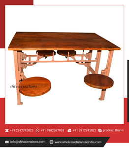 Mesa de comedor de altura ajustable de diseño Industrial Vintage antiguo, muebles de madera clásicos personalizables, sala de estar moderna para Hotel y hogar - Product Image 4