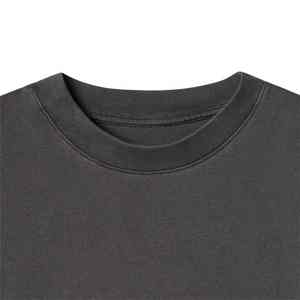 Camiseta de algodón pesado para hombre, camiseta súper pesada de 300gsm gruesa de gran tamaño con hombros caídos, Camiseta de cuello redondo Boxy Fit - Product Image 4