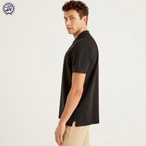 100% algodón de estilo sólido para hombre para polo con bordado informal de manga corta ropa de golf tacto formal hecho de tela de Jersey - Product Image 4