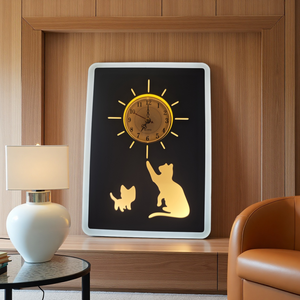 Lámpara de Pared LED Redonda de 24W con Reloj, Diseño Moderno, Luz Blanca Cálida, para Sala de Estar - Product Image 2