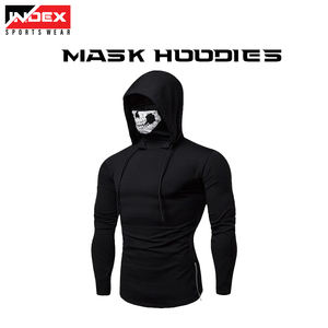Full Zipper up Mask Men Hoodie Unisex Hip Hop Heavyweight Full Zip Hoodie Custom Oversized Hoodie 100% Cotton - Product Image 3