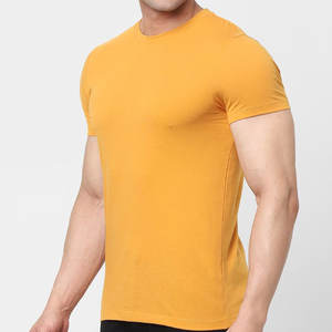 T-shirt jaune moutarde Elite pour homme |   T-shirt streetwear en coton premium 210 GSM, coupe ajustée |   Haut de sport urbain vierge personnalisé en gros - Product Image 2