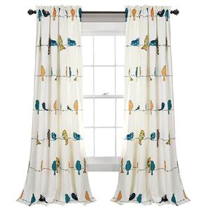 Cortina de Ventana con Diseño de Plumas, Cortinas de Tul con Ojales, Servicio de Personalización OEM, Ignífugas, 100% Opacas, para Claraboya - Product Image 1
